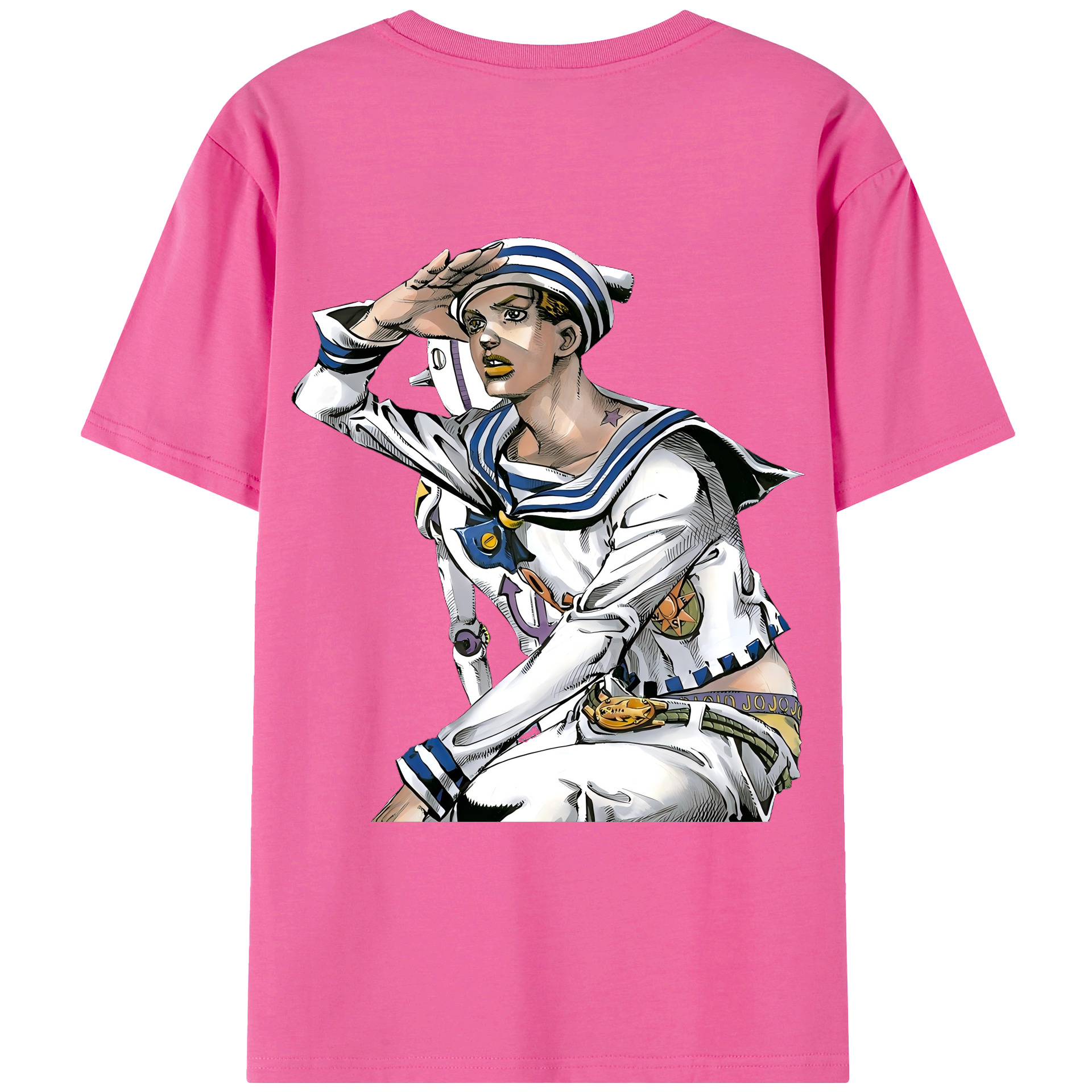 （画像用） ジョジョの奇妙な冒険 東方定助 JoJo's Bizarre Adventure Higashikata Josuke レディース半袖Tシャツ(バックプリント)